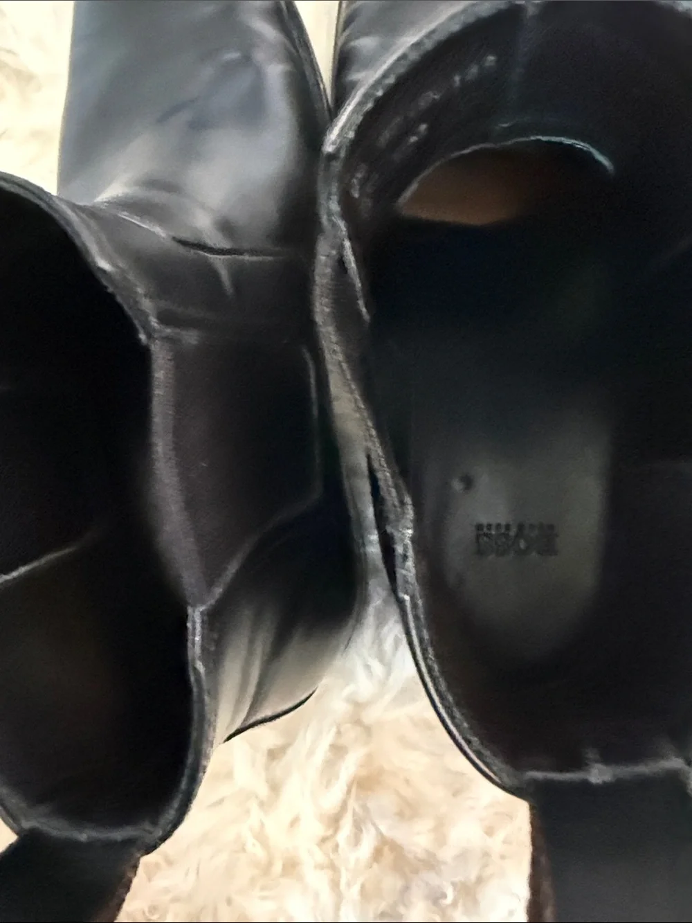 Men's Black Leather Boss  Chelsea Boots - Sleek Slip-On Dress Boots